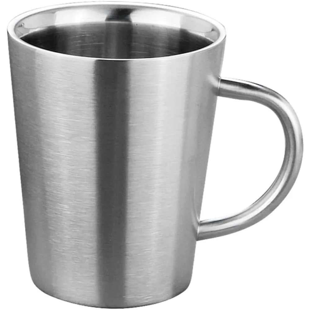 300ml Mug 304 Stainless Steel Double Layer Mug Coffee Cup Creative Water Cup Insulated Beer Cup Stainless Steel Cup Drinkware