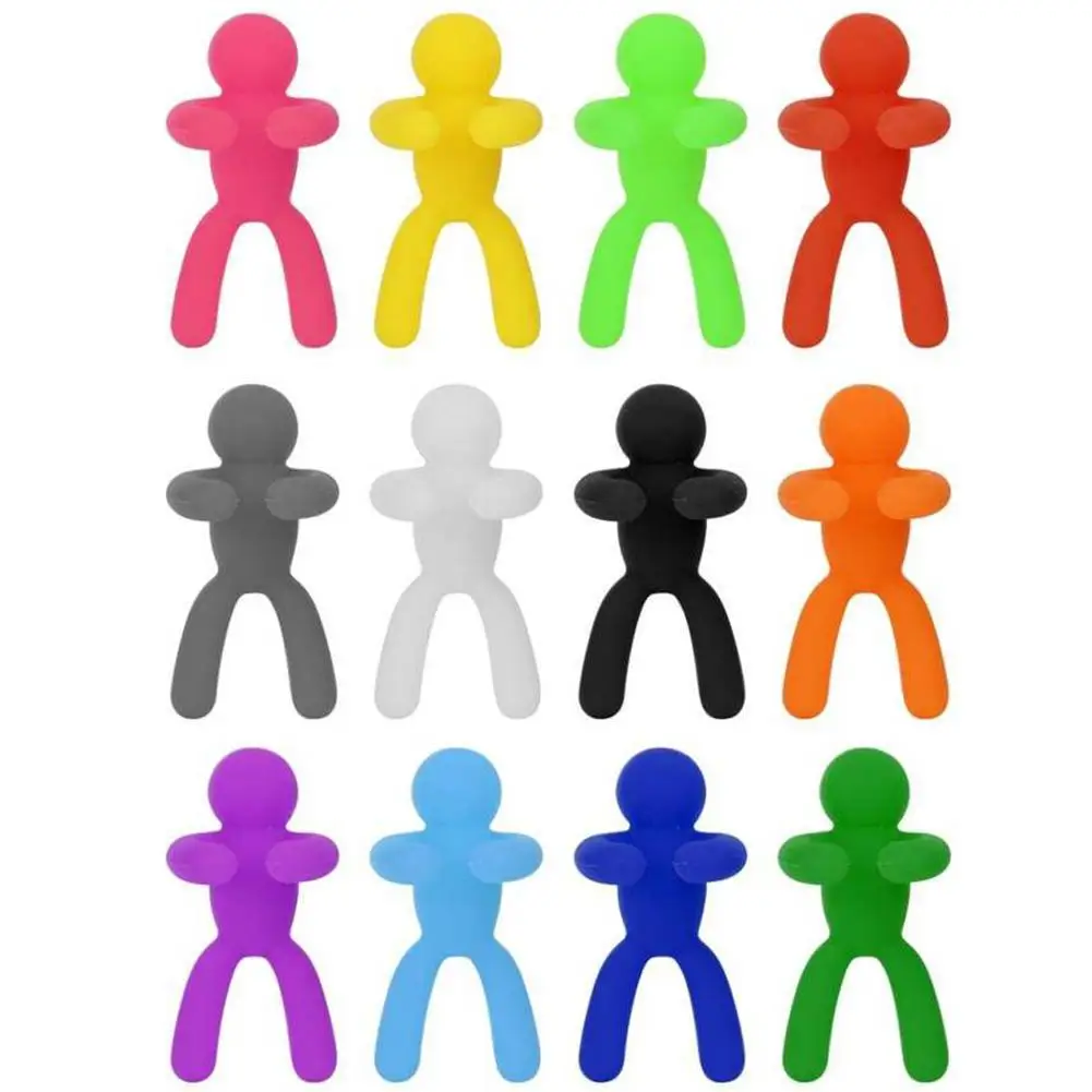 Set of 12pcs Reusable Cheap Human Body Man Shape Silicone Wine Glass Charm Markers