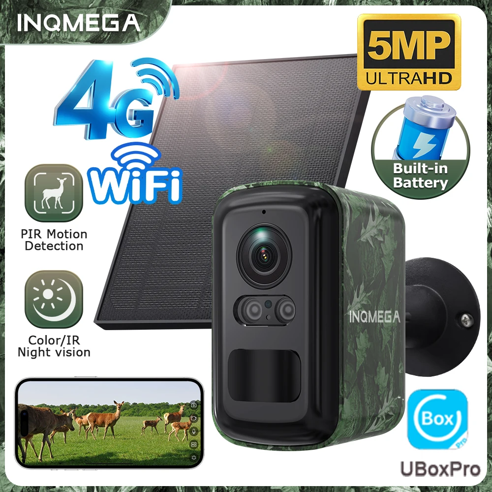5MP 2K HD 4G Wireless Solar Camera Wifi Outdoor 10000mAh Battery WiFi Security Camera Waterproof PIR Animal Detection in Forest