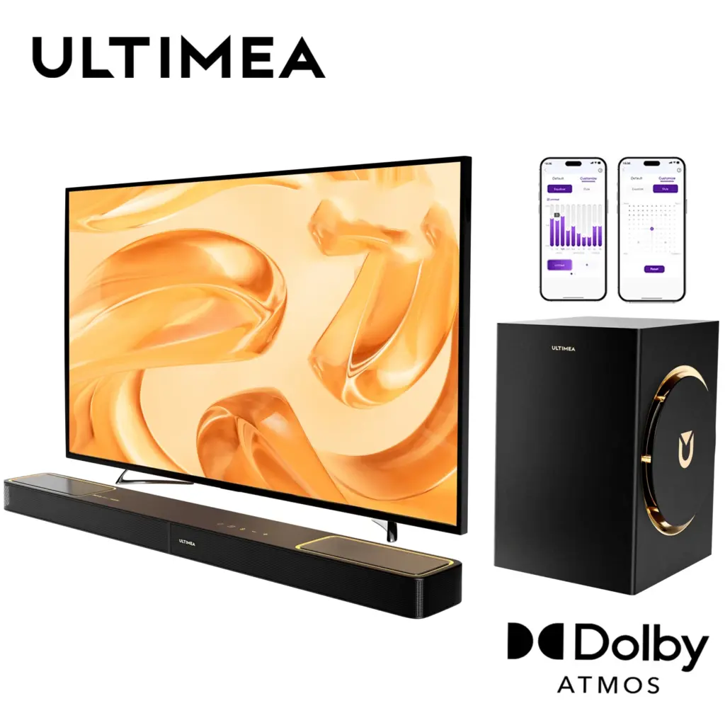 ULTIMEA 3.1.2ch Soundbar with Dolby Atmos & 6.5" Wireless Subwoofer, Immersive Surround Sound for TV, HDMI eARC, Bluetooth 5.4