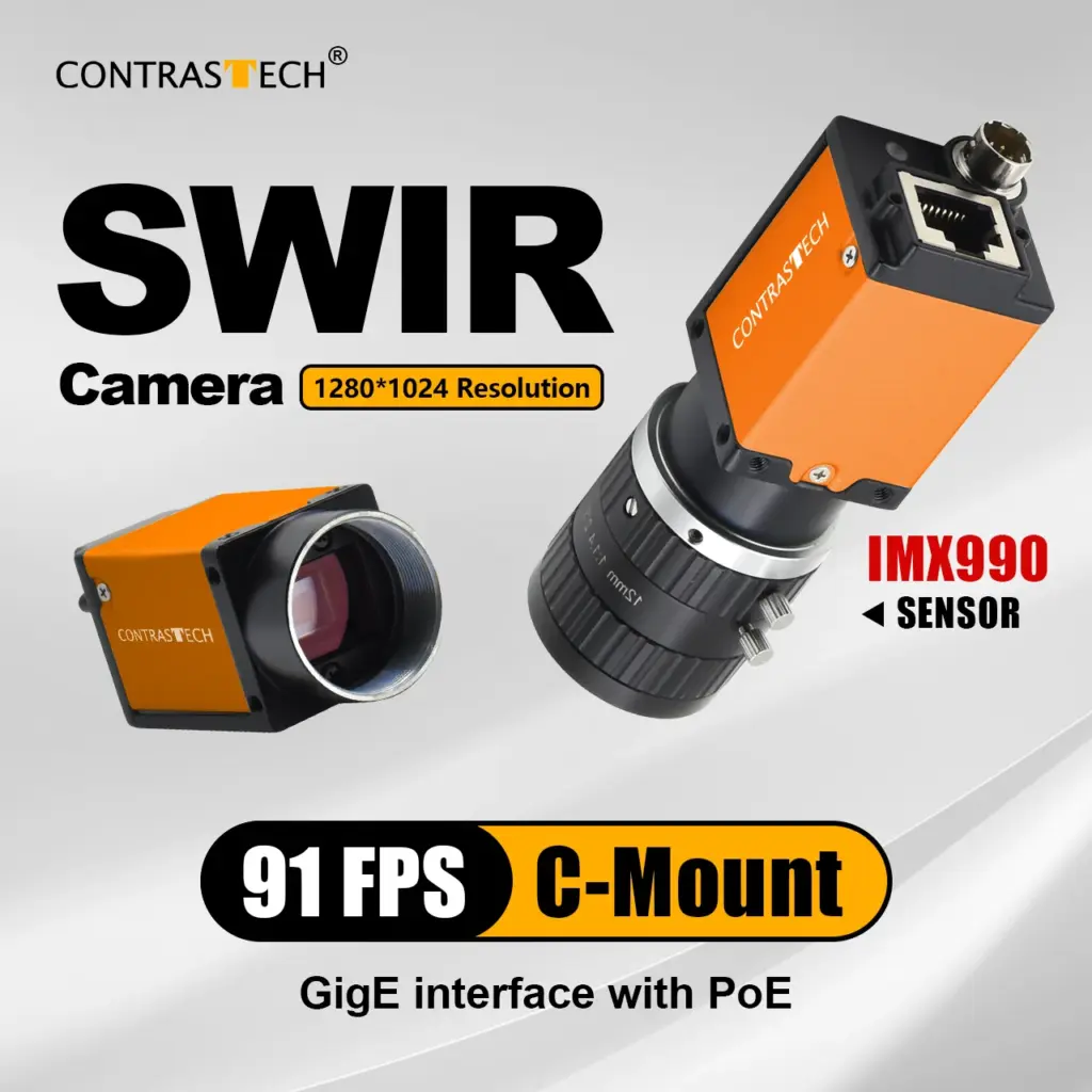 IMX990 1.3MP SWIR Industrial Camera 1280×1024 91fps GigE Short-Wave Infrared Inspection Ace 2 for Fruit Quality &Machine Vision