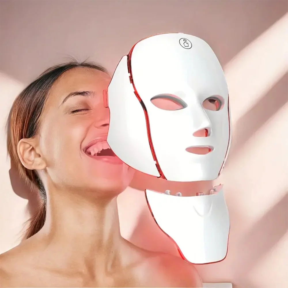 7 Color Photon led Beauty Mask Instrument Whitening Rejuvenation Spot Removal Mask Face Neck Skin Care Reduce Wrinkles