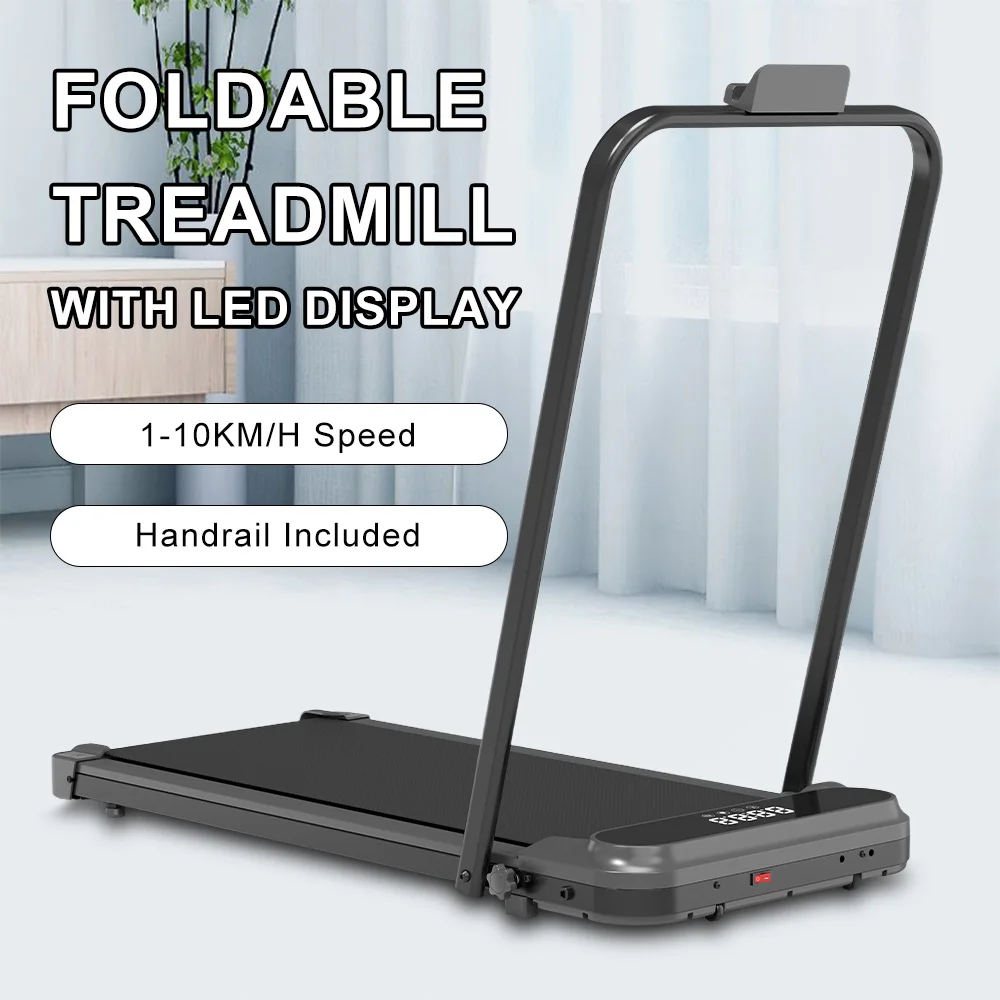 Folding Treadmill for Home Use 1-10KM/H Speed Max Load 100kg Quiet Running Machine for Home Gym Walking Jogg Exercise Equipment