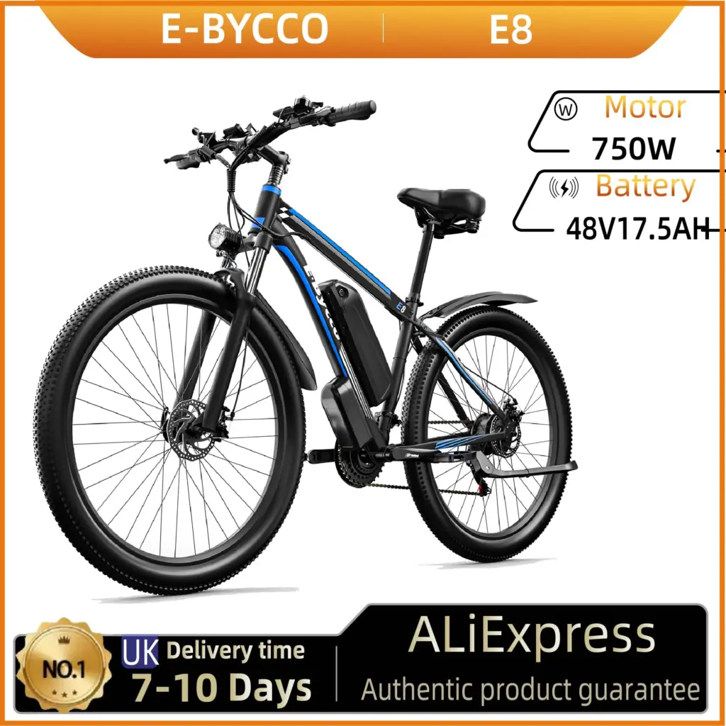 E-BYCCO E8 adult E-bike, 750W motor E-Mountain bike, 48V17.5Ah battery, 29-inch city ebike，Electric Bike