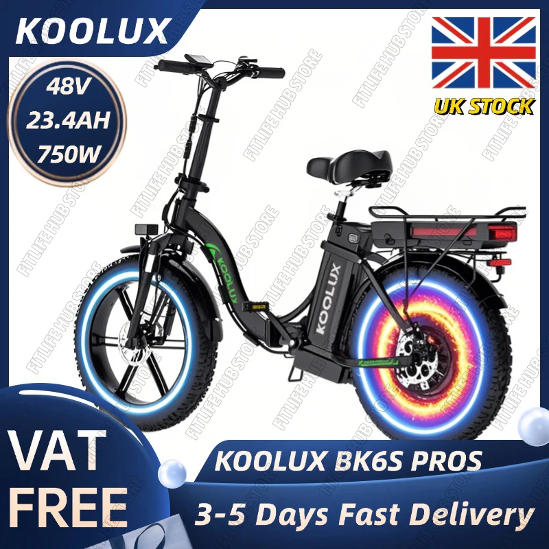 KOOLUX BK6S PROS High-end version Duo-Batteries 48V 13AH+10AH 750W Folding E-Bike Hydraulic Brakes 20" Kenda TiresElectric Bike