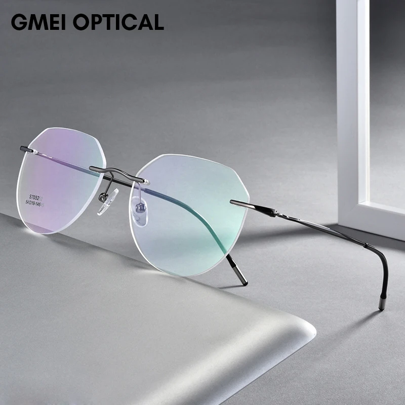 Ultralight Titanium Alloy Rimless Men Glasses Frame Square Eyeglasses Myopia Prescription Frames For Women Optical Eye Glass