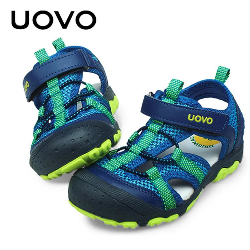 Uovo kids shoes Summer closed toe toddler sandals orthopedic sport pu leather baby boys sandals shoes