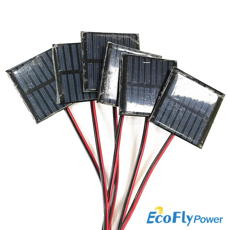 1pc 1V 1.5V 2V Min Solar Panel 100mA 150mA 300mA 500mA DIY Solar kit for Battery Cell Phone Charger with connect wire