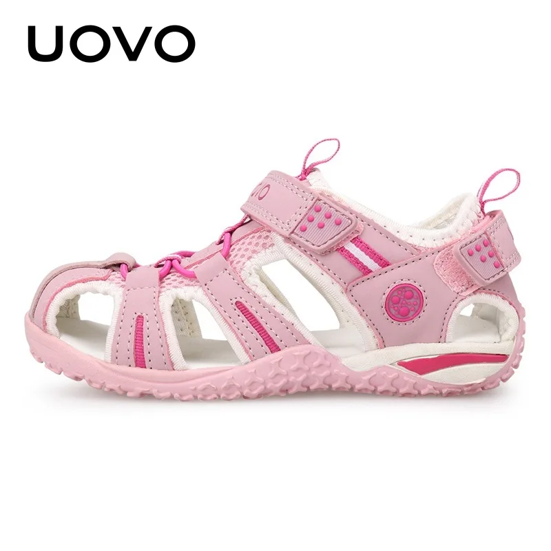 Uovo Big Boys Shoes for Kids Children's Sandals for Girls Summer Beach Flat Heel Cut-Outs Baotou Fashion Children's Sports Shoes