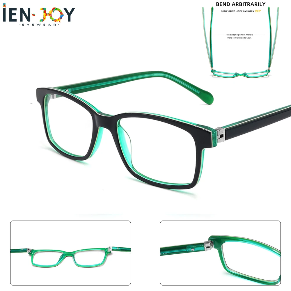 IENJOY 180 Bend Spring Hinge Acetate Child Boy Girl Myopia Prescription Eyeglass Frames Kid Optical Glasses Frame