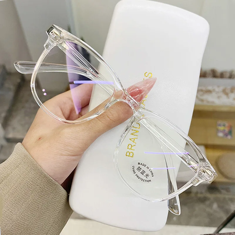 Transparent Computer Glasses Frame Women Men Anti Blue Light Round Eyewear Blocking Glasses Optical Spectacle Eyeglass For male