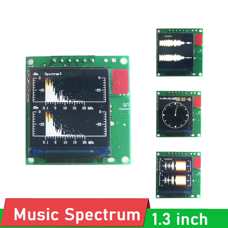 DYKB 1.3" Mini LCD music spectrum display Analyzer MP3 power amplifier Audio Level Indicator rhythm balanced VU METER module