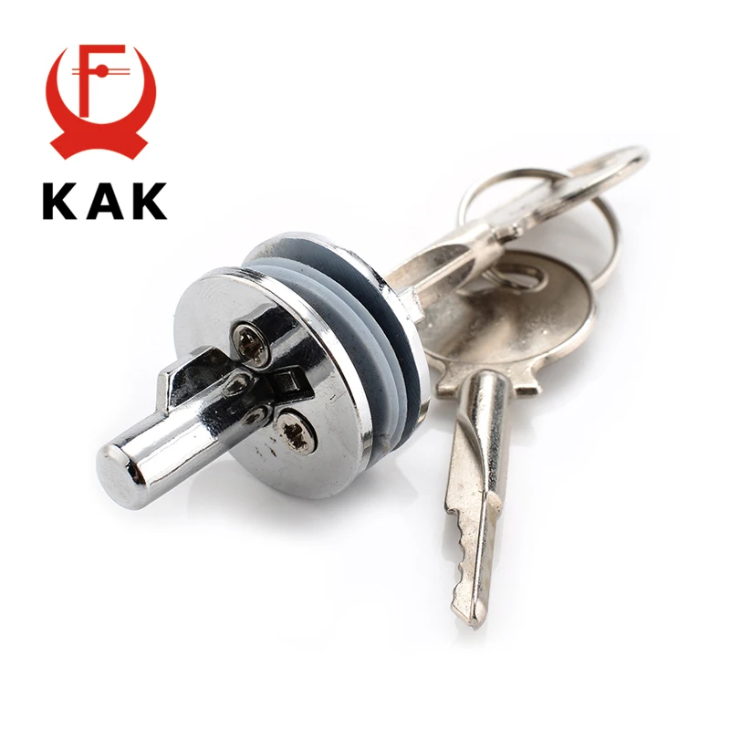 KAK-501 Glass Lock Zinc Alloy Showcase Push Glass Display Cabinet Door Cylinder Locks Sliding Glass Push Door Hardware