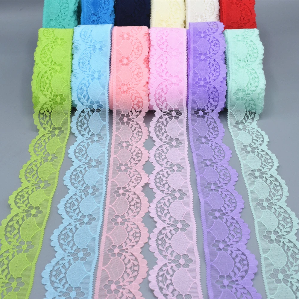 Beautiful lace embroidery / 5-10 yards long 40 mm wide DIY sewing clothing lace ribbon jewelry accessories