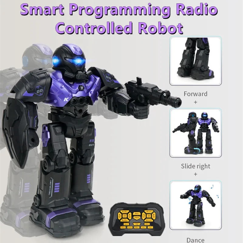 Gesture Sensing Auto Demo Remote Control Robot Intelligent Programming Launch Missiles Sing Dance Electric RC Robot For Kids Toy
