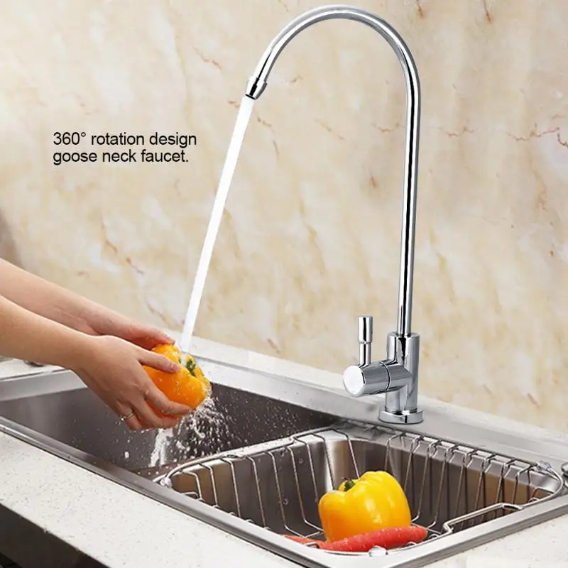 1/4'' Stainless Steel Kitchen Sink Faucet Tap Chrome Reverse Osmosis RO Drinking Water Filter Tool