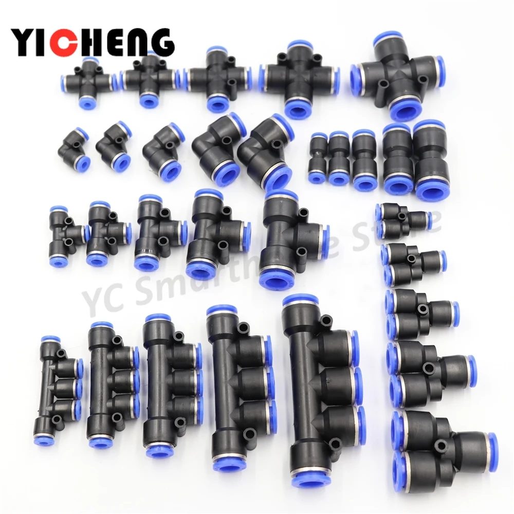 1Pcs Quick pneumatic plastic joint PU pipe butt joint, hose trachea joint, pneumatic components.Quick plug pneumatic valve