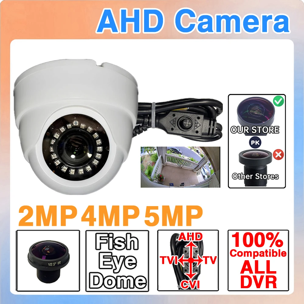 170 Degree Fish Eye 4in1 8MP 1080P 4MP 5MP 4K CVBS/TVI/CVI 4in1 CCTV AHD Panoramic Dome Camera Ultra HD OSD Menu Indoor Security