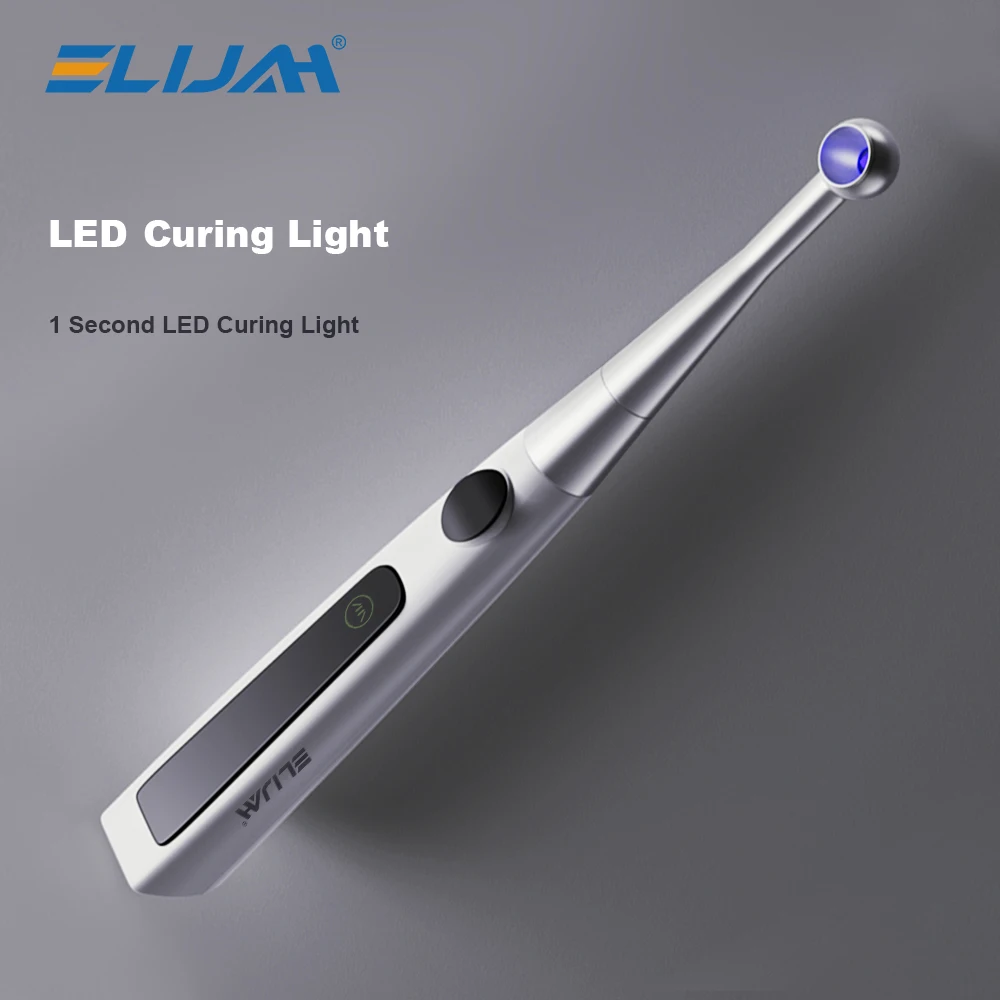 ELIJAH Dental 1 Second Curing Light Source Lamp Light 800-2400mw/cm² Long-lasting Battery Life 360° Rotating Light Dentist Tool