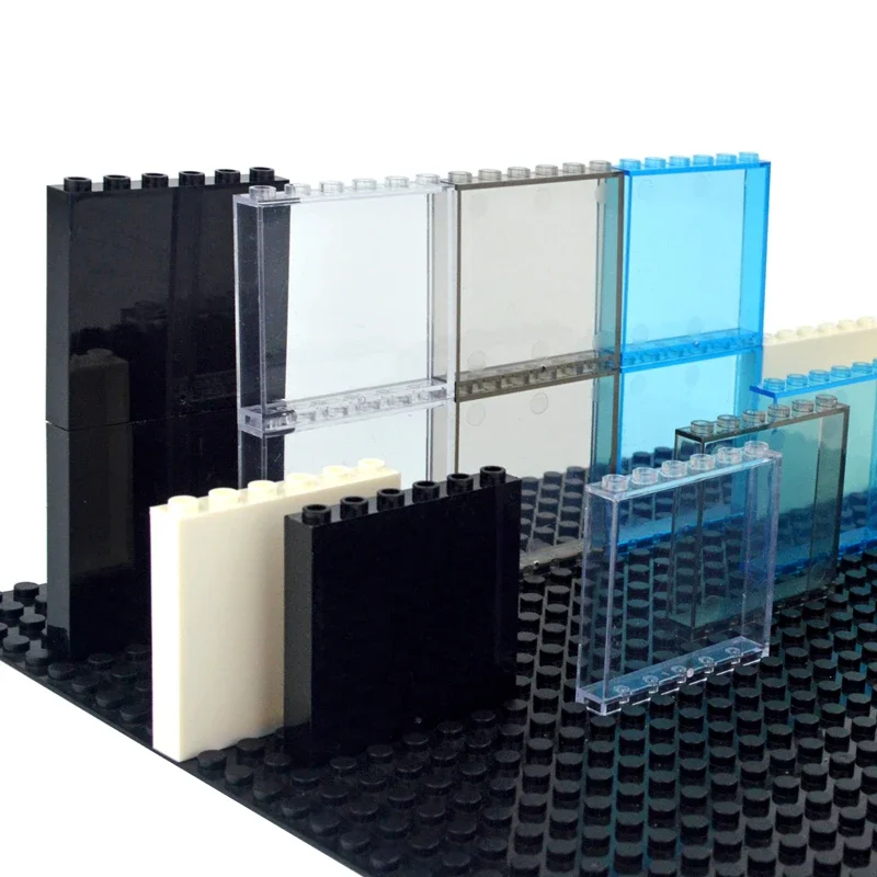 Window Frame 1x6x5 1x4x4 Glass Transparent Panel House Window Wall Rail Figure Military Parts Compatible 59350 59349 Blocks