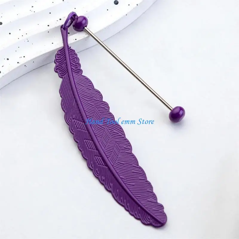 H37F Bookmarks Beadable Book Mark Metal Book Page Holder for Book Lover Gift