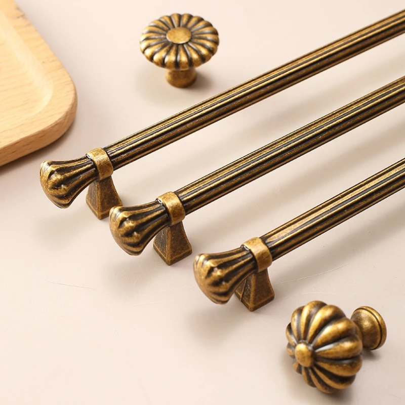 Antique bronze cabinet door handle wardrobe handle kitchen storage cupboard door pull single-hole drawer knob furniture hardware