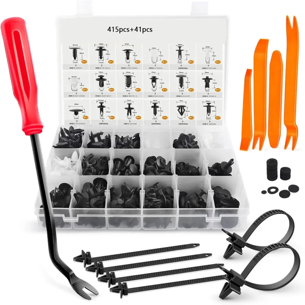 415/620 Auto Fastener Clip Kit Fender Rivet Clips 30 Tool Car Body Push Retainer Pin Rivet Bumper Door Trim Panel Retainer Clips