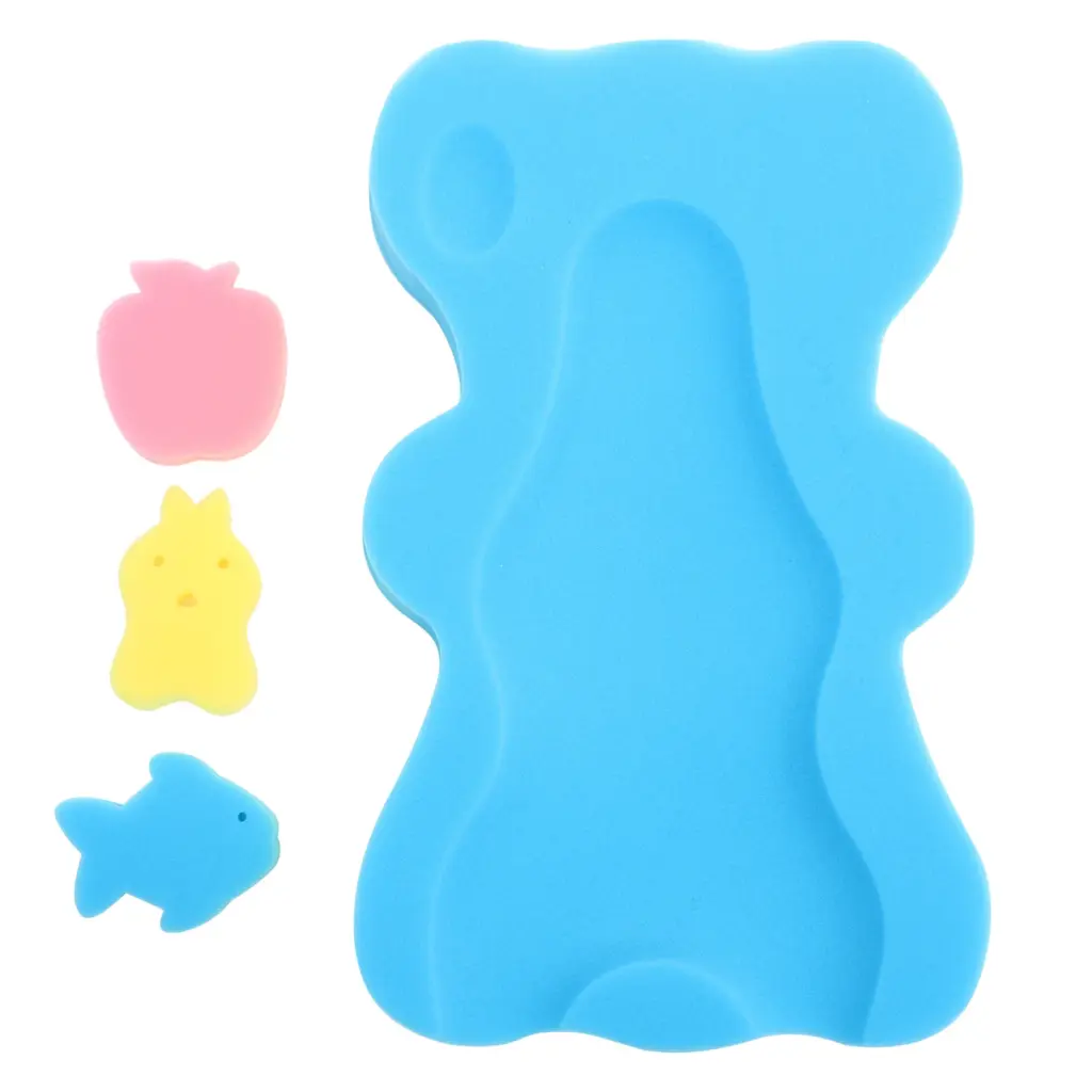 Thick Sponge Baby Bath Mat Infant Bath Cushion Quick Drying Skid Proof Bathing Mat Bath Sponge Newborn Support Mother Kids Baby