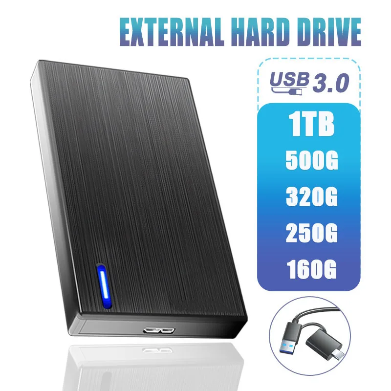 HDD External Hard Drive 2.5 Portable Hard Drive 1TB 500GB 160GB USB3.0 Hard Disk Drive for PC, Mac, Laptop, PS4, Xbox one