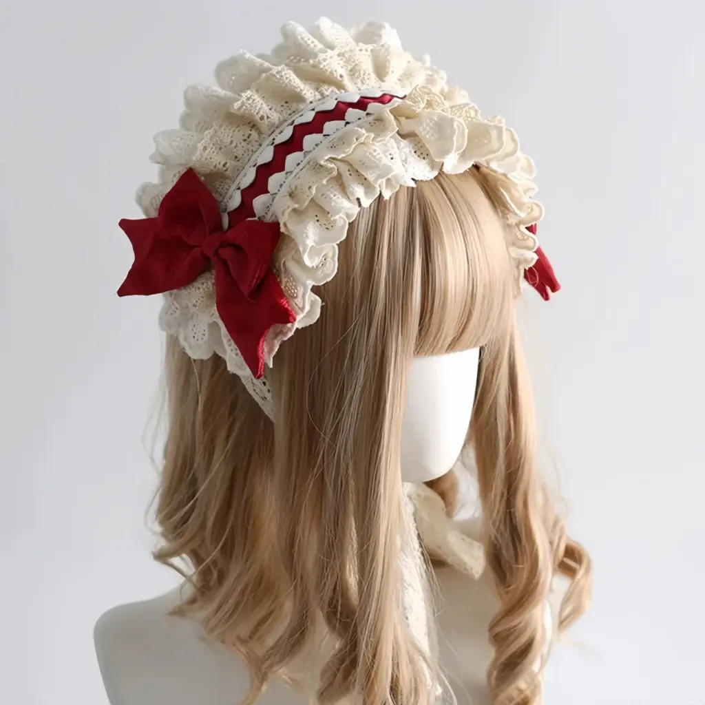 Lolita Hairband Sweet Lace Bow CLA Style Cute Balletcore Hair Accessory Compatible with Butterfly Heart