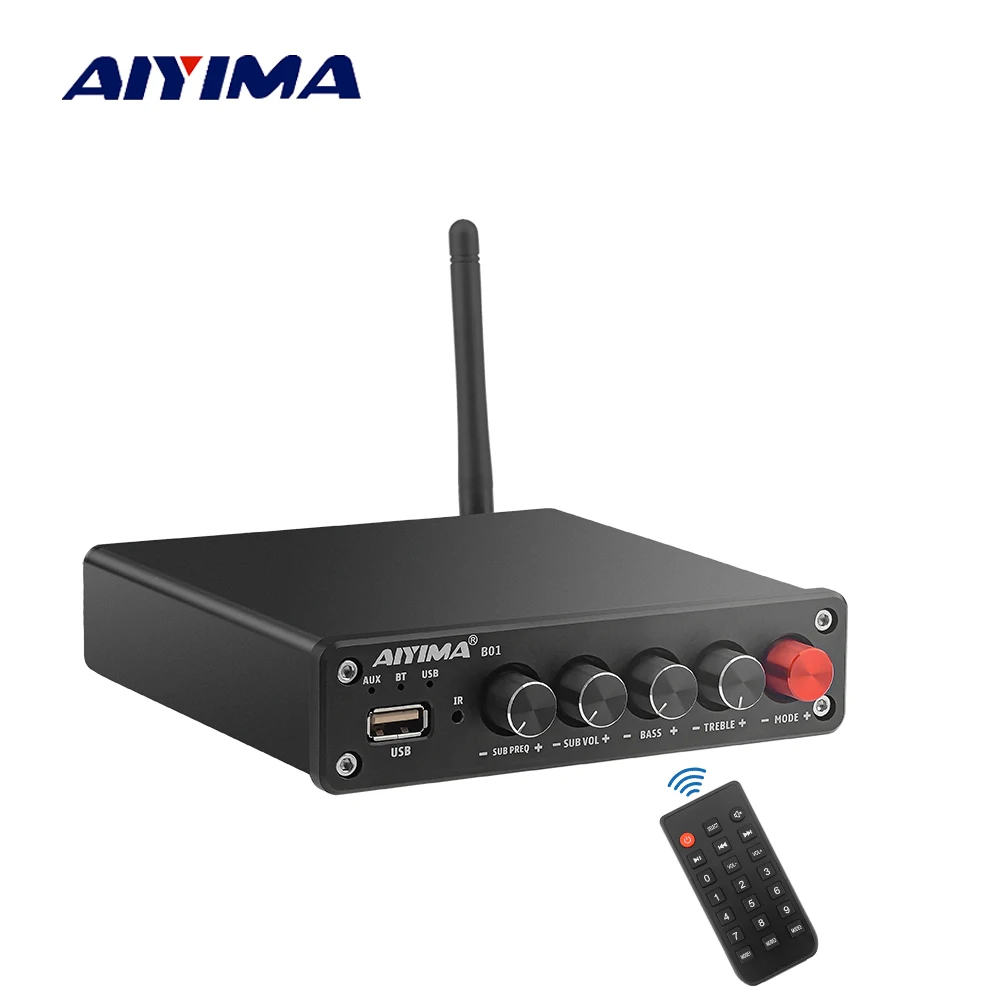 AIYIMA Audio B01 Bluetooth TPA3116D2 Subwoofer Amplifier 100W HiFi Stereo Digital 2.1 Class D Amp Bass Treble For Home Theater