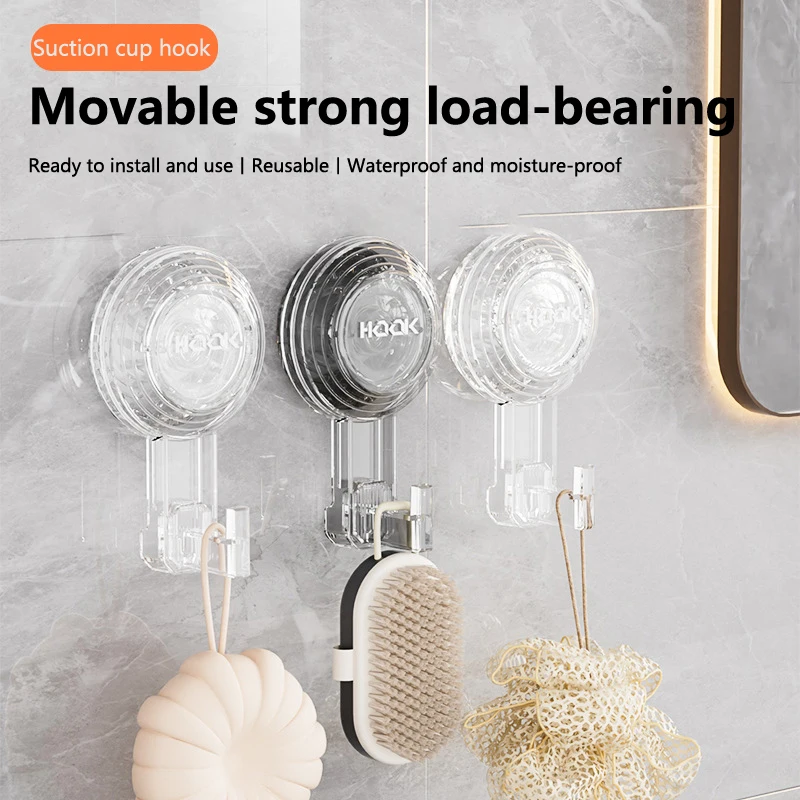 1/10pc Strong Suction Cup Hook With No Punching Hole Vacuum Adhesive The Back Of Bathroom Door No Trace Wall Adhesive Bathroom