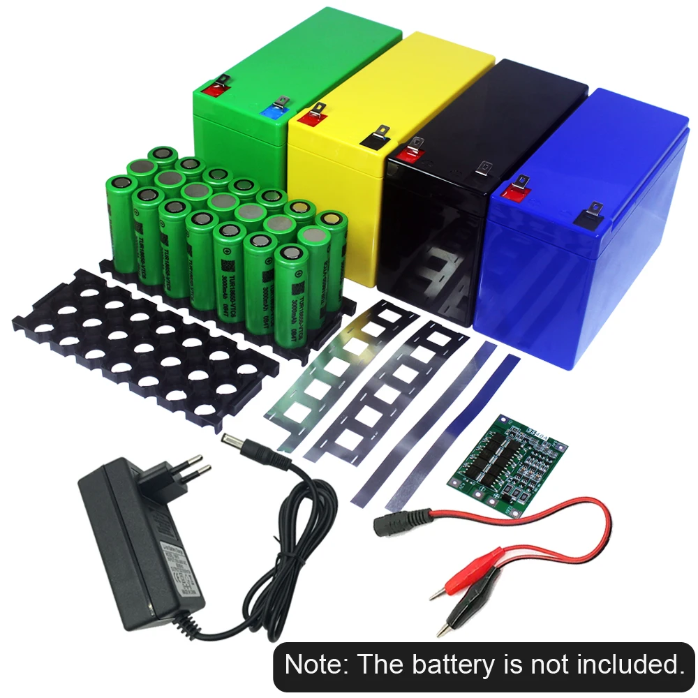 DIY 12V Lithium Battery Storage Box Charger 3*7 18650 Battery Packs Case Fixture 3S40A BMS Motorcycle Plastic Holder Shell