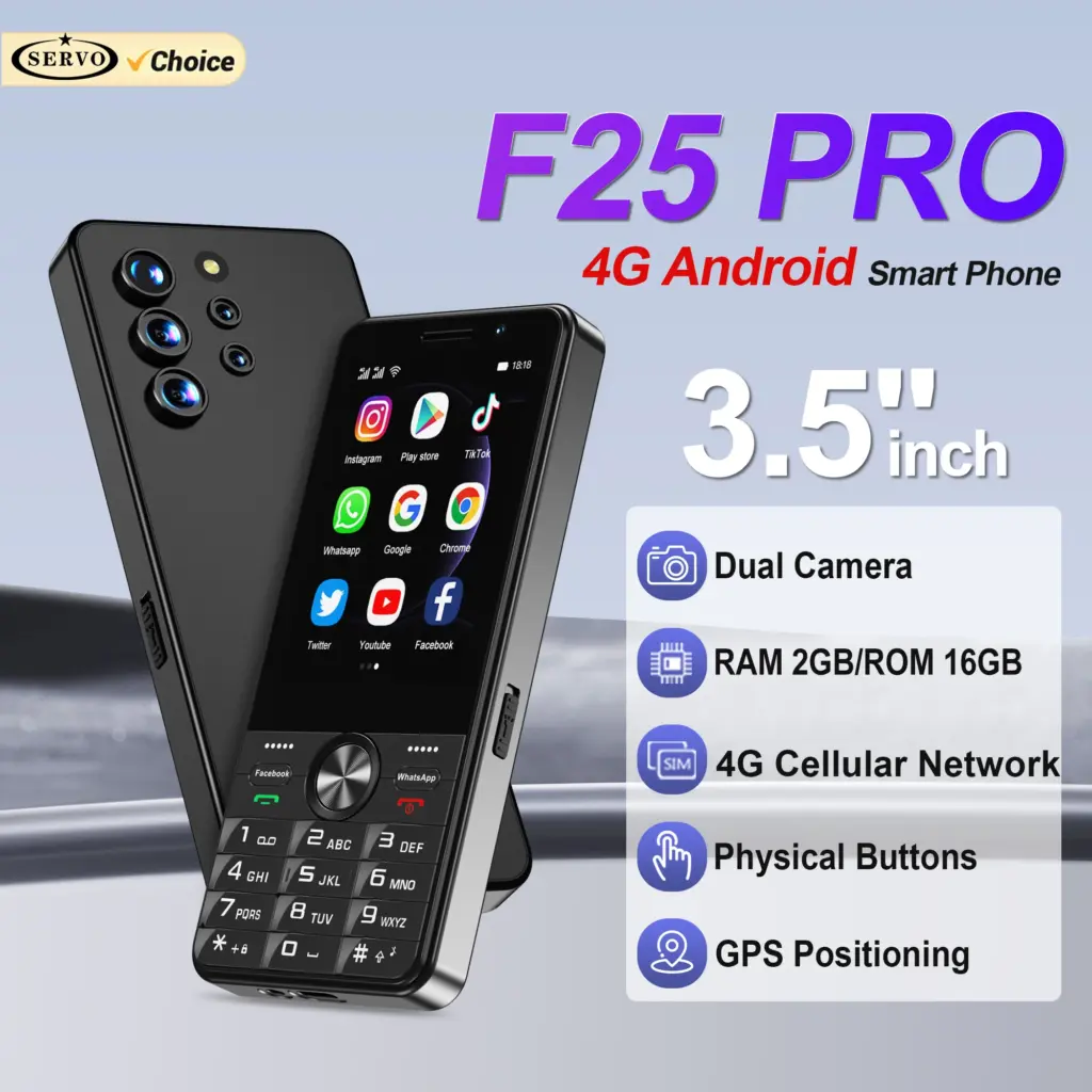SERVO F25 PRO Android Smartphone 4G LTE 3.5" Touch Screen 2GB+16GB Play Store GPS FM Radio Button Smart Phones Dual SIM Standby
