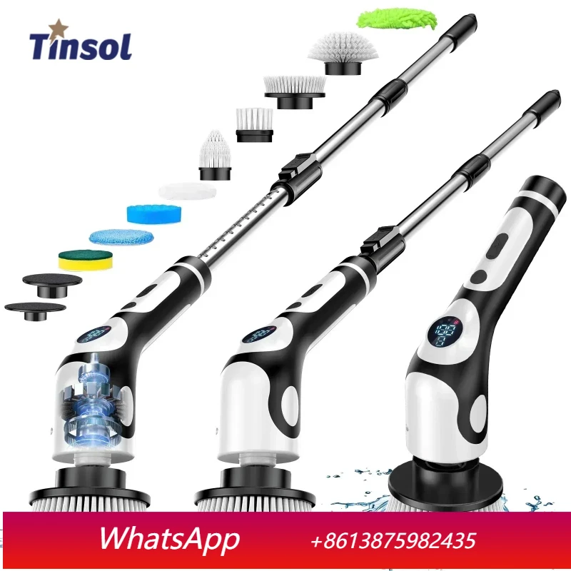 11-in-1 Multifunctional Electric Cleaning Brush Voice Rechargeable Smart Rotary Cleaning Brush Kitchen Cleaning Brush