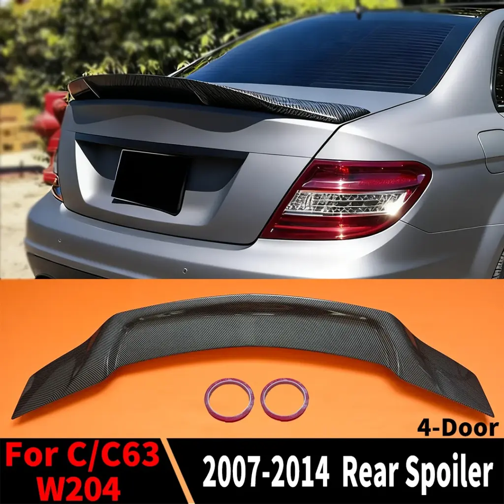 For Mercedes Benz C 4Door W204 or C63 2007-2014 Air Deflector Boot Lip Rear Spoiler Wing Modification Tuning Accessories R Style