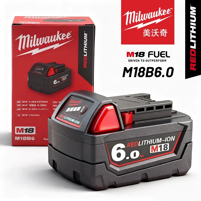 Original Milwaukee M18 Battery milwaukee 18V 5Ah 6Ah Rechargeable Battery for Milwaukee Tool M18B6 48-11-2402 48-11-2411 2604-22