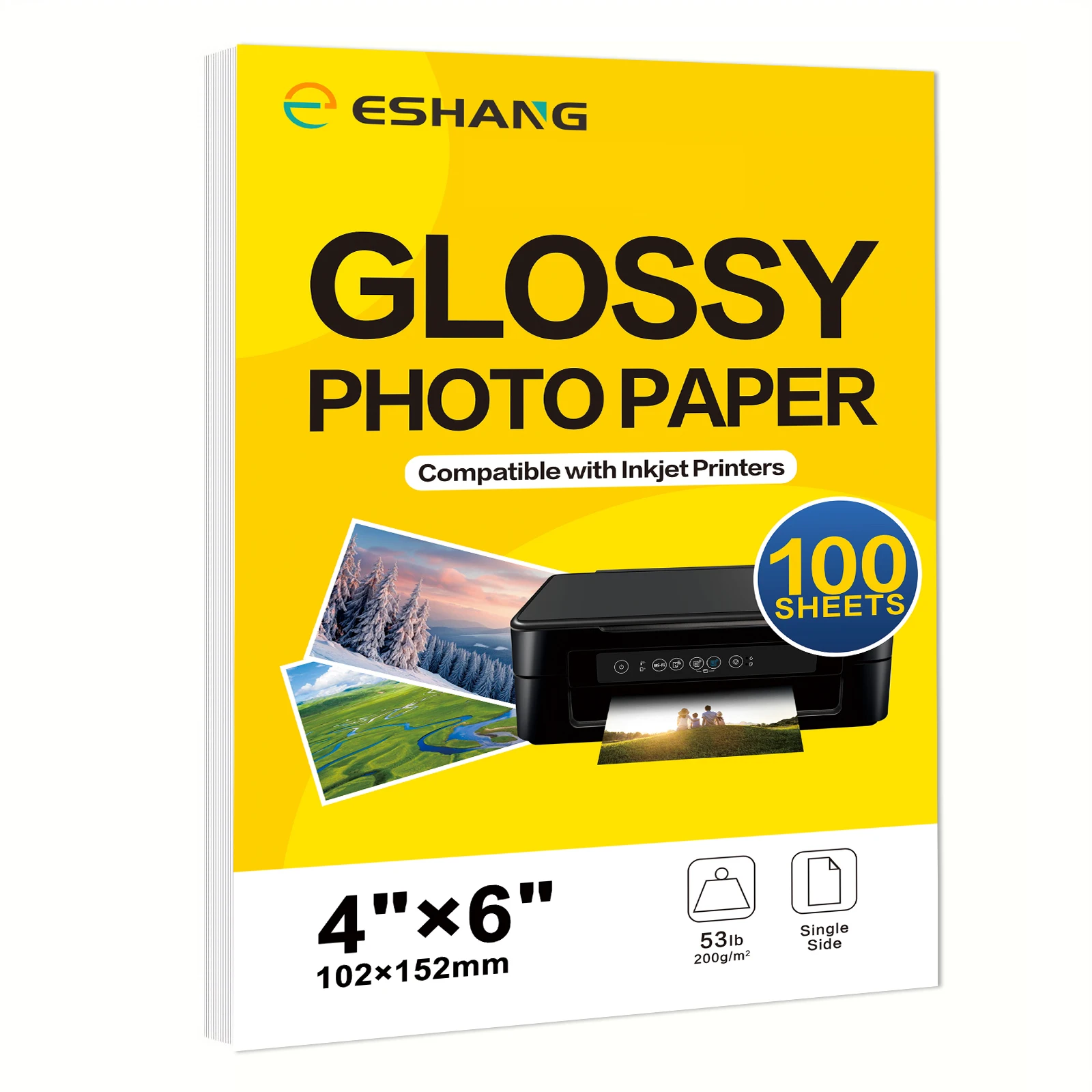 20/100 sheets 3R/4R/5R/A4 Glossy Photo Paper for Inkjet Printer, Bright Color, Suitable for Photography, Family, Festivals