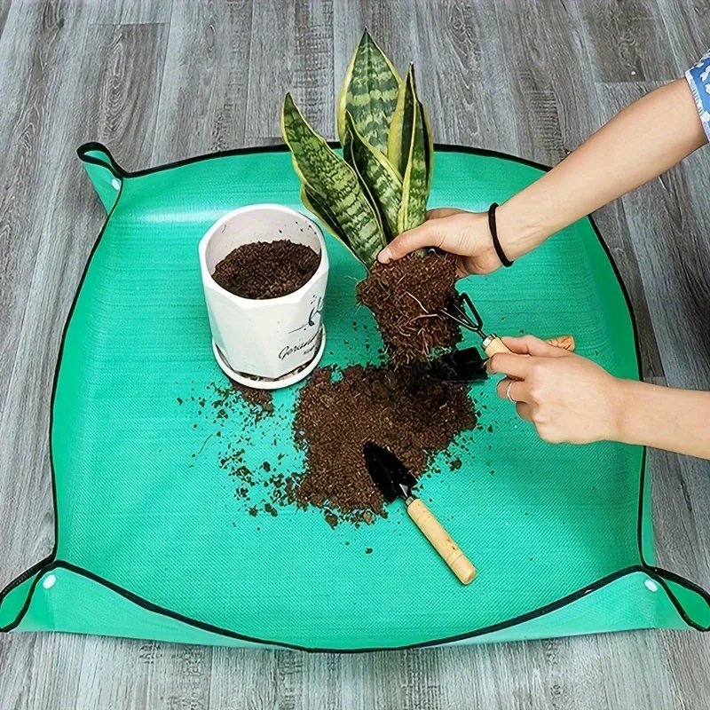 Planting Mat 50cm -50cm Gardening Potting Pad Foldable Garden Plant Flower Pot Transplanting Waterproof Mats Flower Plant Tools