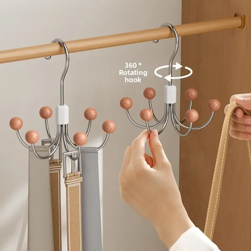 Rotating Six Claw Hook Wardrobe Multifunctional Hook Can Be Used for Underwear Suspender Hat Storage Hanging Rack Hanging Hook