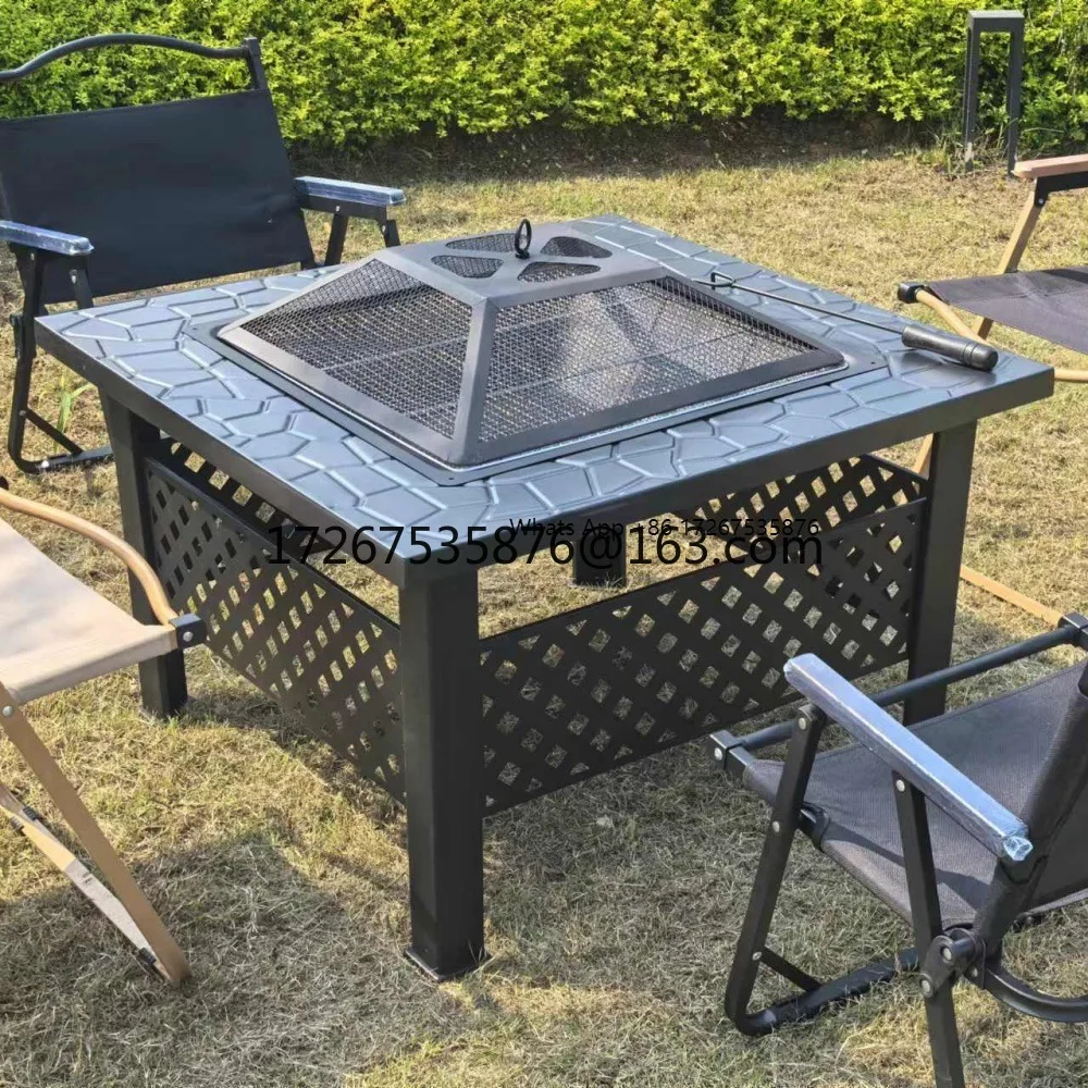 Garden raised barbecue grill removable barbecue table indoor barbecue grill enclosure grill tea set household brazier