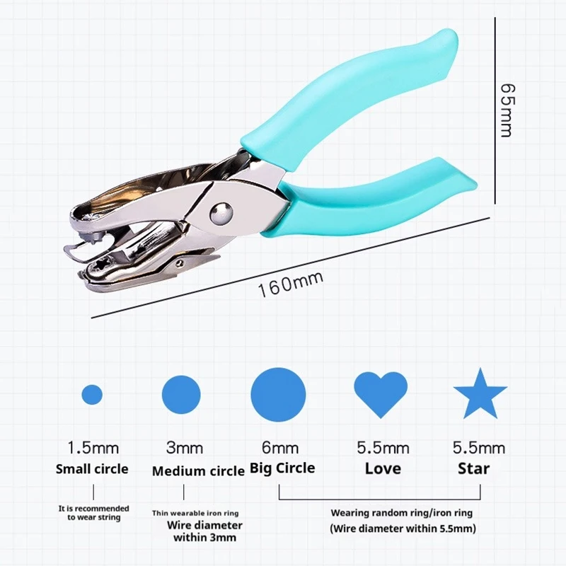 1 Pc Metal 1.5/6mm Pore Diameter Punch Pliers Single Hole Puncher Hand Paper Scrapbooking Punches 1-8 Pages Paper Hole Puncher