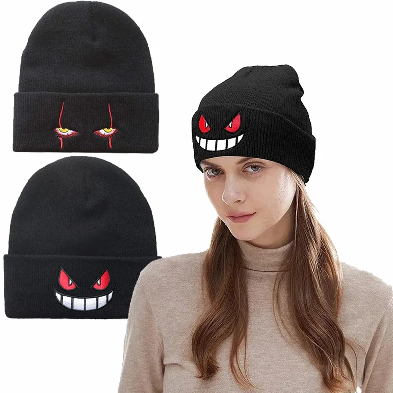 Anime Cap Unisex Daily Hat Adult Kids Cartoon Embroidered Knitted Hat Halloween Cosplay Prop Christmas Gift