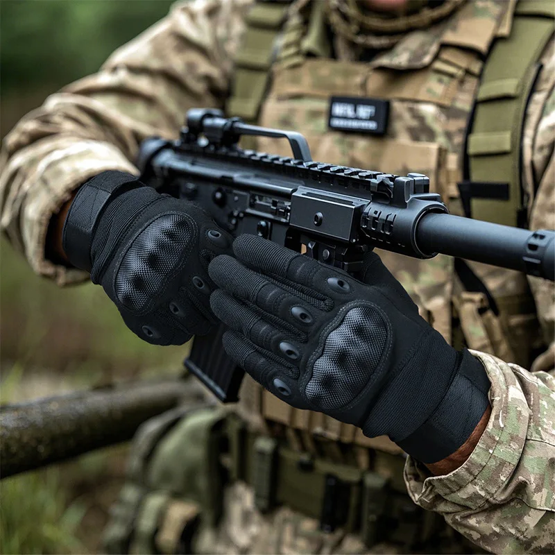 Shooting Tactical Gloves Touchscreen Non-slip Outdoor Mountaineering Combat Training Full-finger Hard Shell Protective Gloves