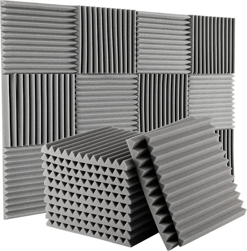 1PCS Studio Acoustic Foam Panels Wedges Sound Proofing Sponge Absorbing Noise Blocker Wall Panels Tiles Gray
