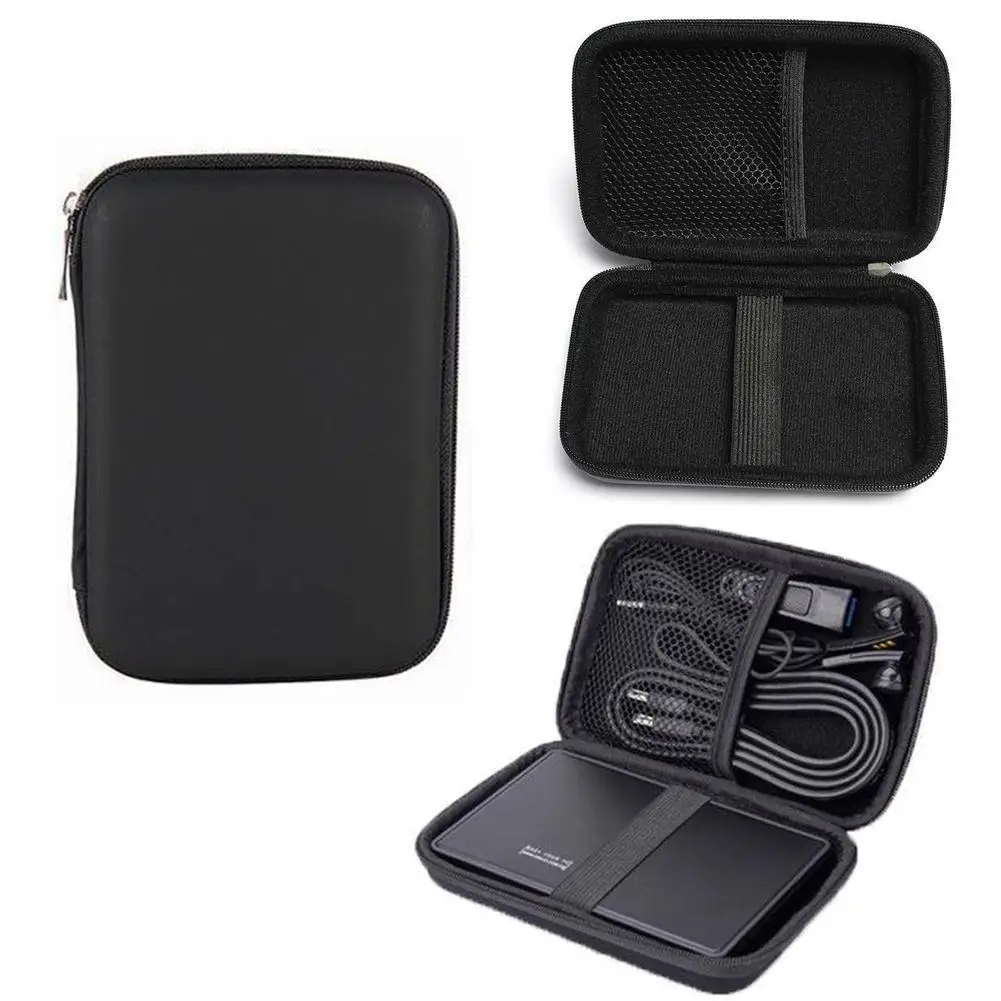 2.5 Hard Disk Case Portable HDD Protection Bag for External 2.5 inch Hard Drive/Earphone/U Disk Hard Disk Drive Case Black