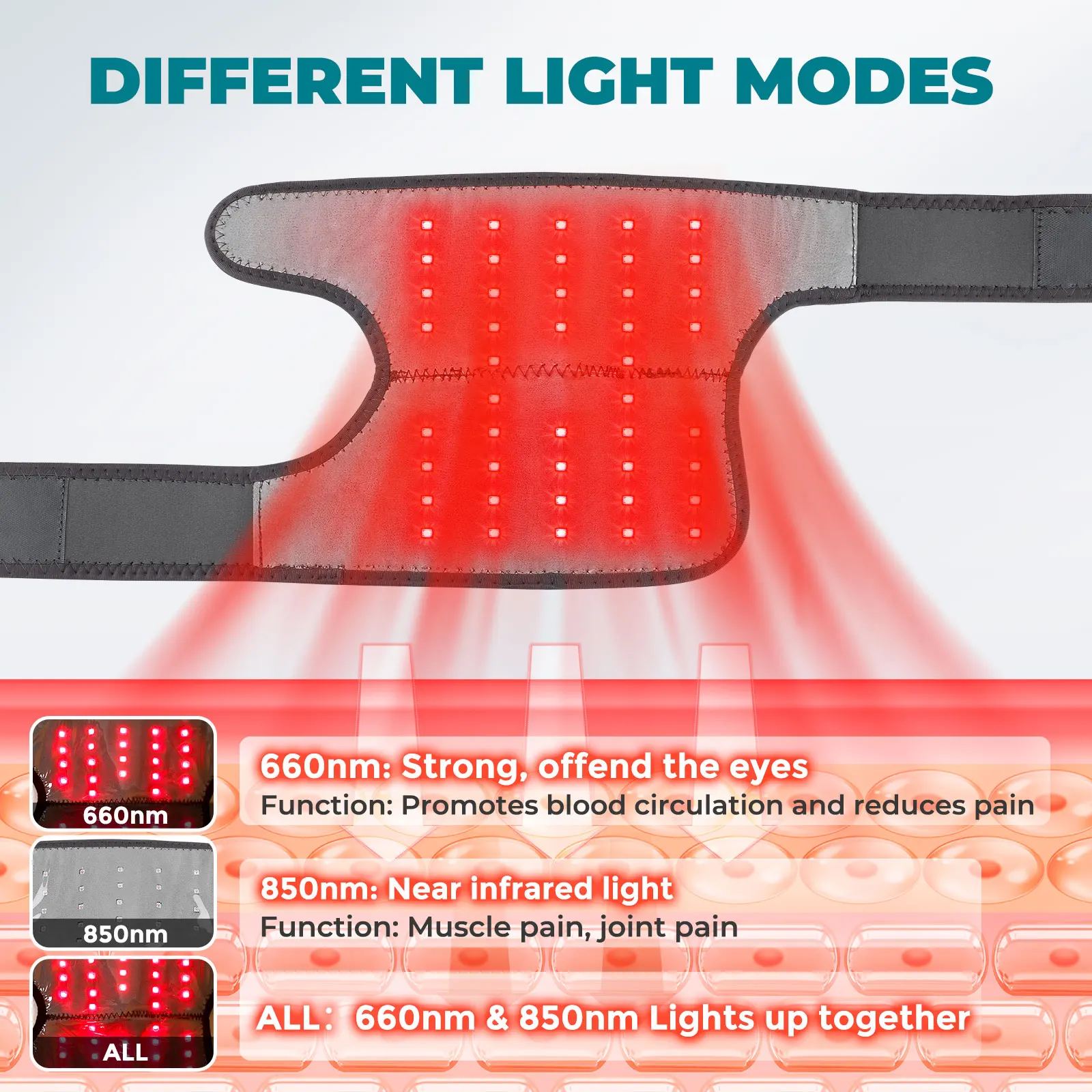 LED Red Light Therapy Knee Massager 660 850nm Infrared Heating Knee Pad Shoulder Elbow Massage Brace For Arthritis Wound Healing