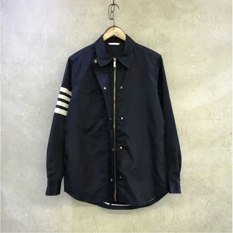 New Spring and Autumn Style British Style Button Zipper Lapel Shirt Jacket Casual Jacket Trendy