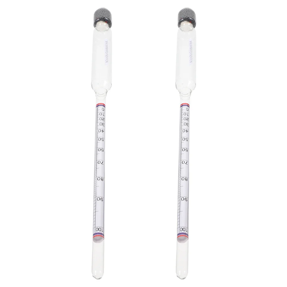2pcs Alcohol Concentration Tester 0-100 Dual Scale Hydrometer For Liquor Wine Beer Measurement Home Brewing Bar Use