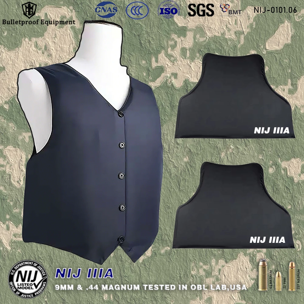 NIJ IIIA Level V-Neck Bulletproof Vest, Business Concealment Tactical Vest, Cut-Resistant Straps And Soft Inner Layer Protection